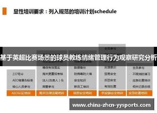 基于英超比赛场景的球员教练情绪管理行为观察研究分析